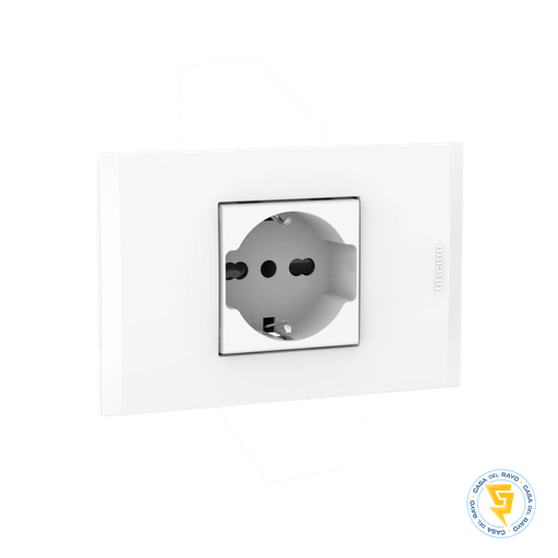 [AF2150EB] ENCHUFE SCHUKO 2P+T 16A NOBILE COLOR BLANCO BTICINO