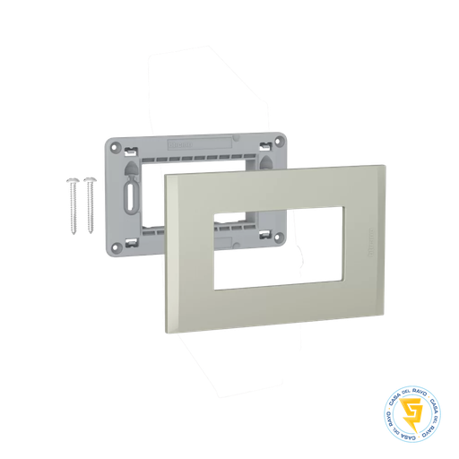 [AF5S3TI] NOBILE TERRA BTICINO PLACA 3P CON SOPORTE