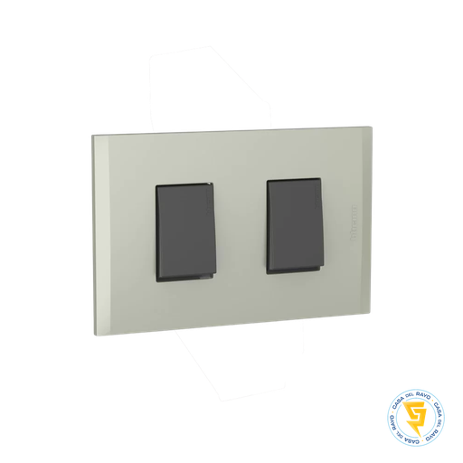 [AF2200EATI] NOBILE PLACA TERRA ARMADA C/INTERRUTOR DOBLE 9/15 ANTRACITA