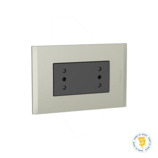 [AF2113E2ATI] NOBILE PLACA TERRA ARMADA C/ENCHUFE DOBLE 2P+T 10A ANTRACITA