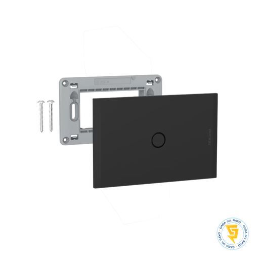 [AF5S0NG] NOBILE BLACK BTICINO PLACA CIEGA CON SOPORTE