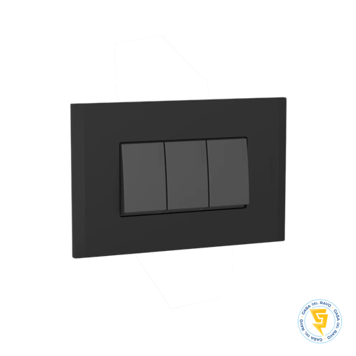 [AF2300EANG] NOBILE PLACA BLACK ARMADA C/INTERRUTOR TRIPLE 9/32 ANTRACITA