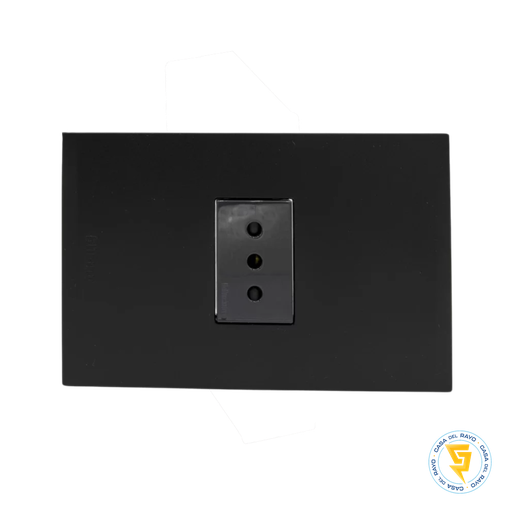 [AF2113E1ANG] NOBILE PLACA BLACK ARMADA C/ENCHUFE SIMPLE 2P+T 10A ANTRACITA