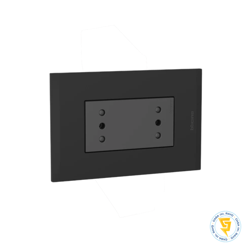 [AF2113E2ANG] NOBILE PLACA BLACK ARMADA C/ENCHUFE DOBLE 2P+T 10A ANTRACITA
