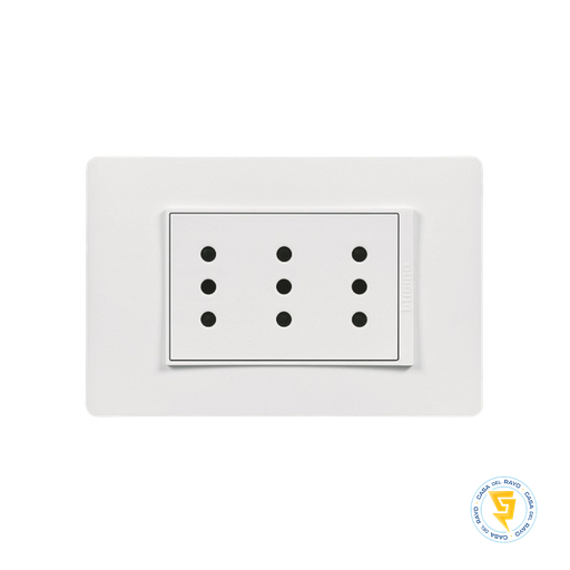 [PU1313] ENCHUFE TRIPLE 10A COMPACTO LUZICA BLANCO BTICINO