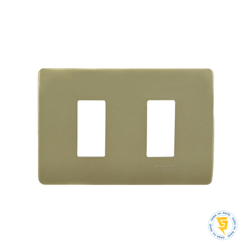 [MWD130407442] PLACA 2 MODULOS GENESIS DORADO SCHNEIDER ELECTRIC