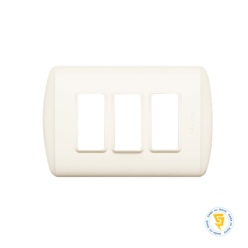 [E5P3BN] PLACA 3 MODULOS MODUS PLUS BLANCO BTICINO