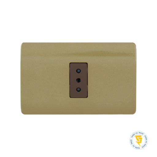 [MWD130347816] ENCHUFE SENCILLO 2P+T 10A GENESIS DORADO SCHNEIDER ELECTRIC