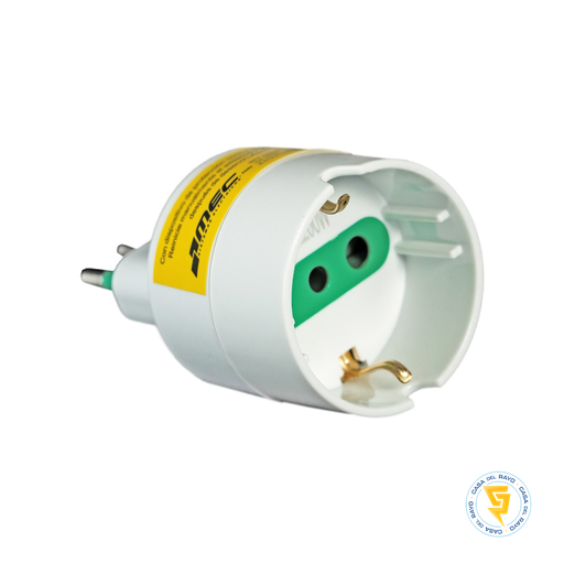 MACHO ADAPTADOR SCHUKO 10A/250V 2P+T CON PROTECTOR MEC
