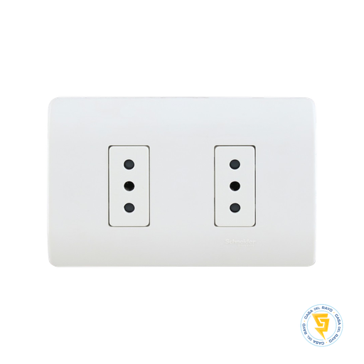 [MWD130327517] ENCHUFE DOBLE 2P+T 10A GENESIS BLANCO SCHNEIDER ELECTRIC