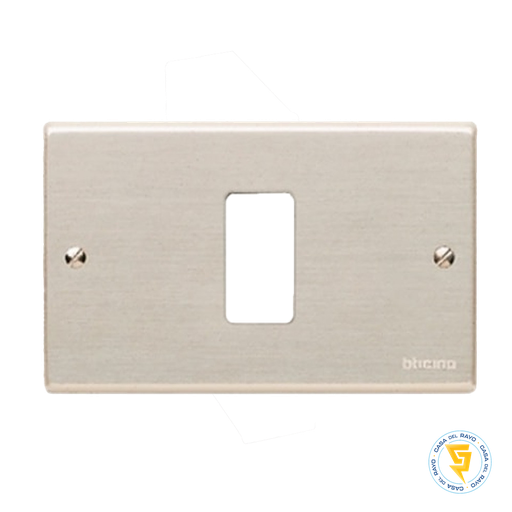 [503/1] PLACA 1 MODULO MAGIC ALUMINIO OXIDAL BTICINO (SIN SOPORTE)