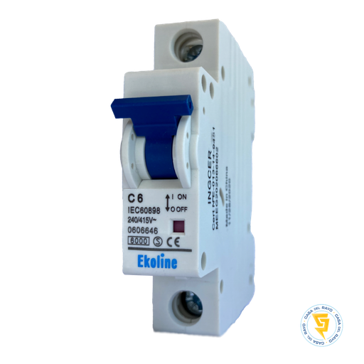 [0606646] INTERRUPTOR AUTOMATICO MONOFASICO 1X6A/ CURVA C - 6K EKOLINE