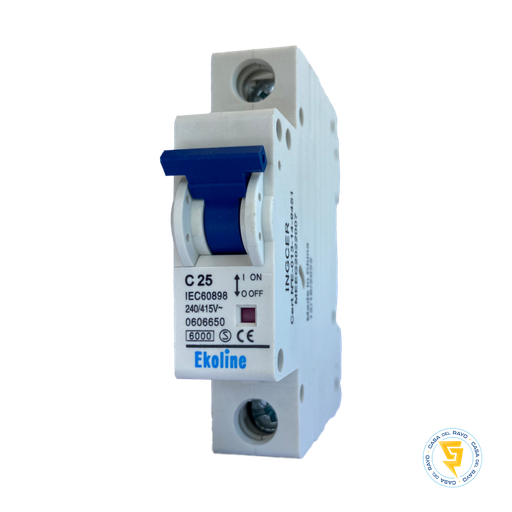 [0606650] INTERRUPTOR AUTOMATICO MONOFASICO 1X25A/ CURVA C - 6K EKOLINE