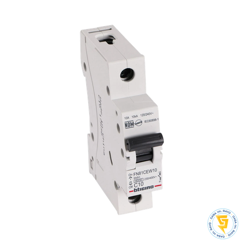 [FN81CEW10] INTERRUPTOR AUTOMATICO MONOFASICO 1X10A BTICINO  / CURVA C - 6K