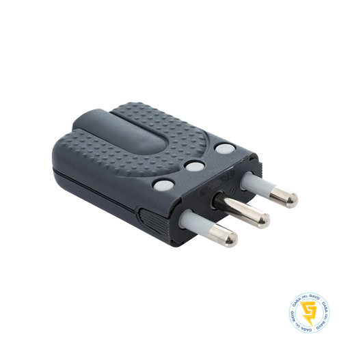 [S2465TGE] ENCHUFE MACHO VOLANTE CONVERTIBLE 2P+T 10A GRIS BTICINO