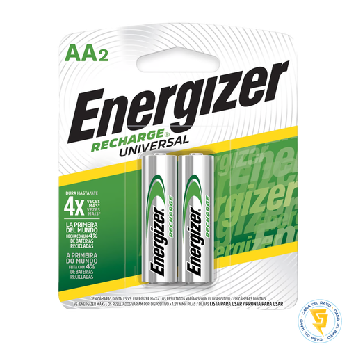 PACK 2 PILAS RECARGABLE ENERGIZER AA