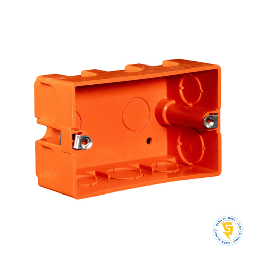 [0600CE0516] CAJA DE DISTRIBUCION PARA TABIQUE NARANJA CON OREJA METALICA MEC