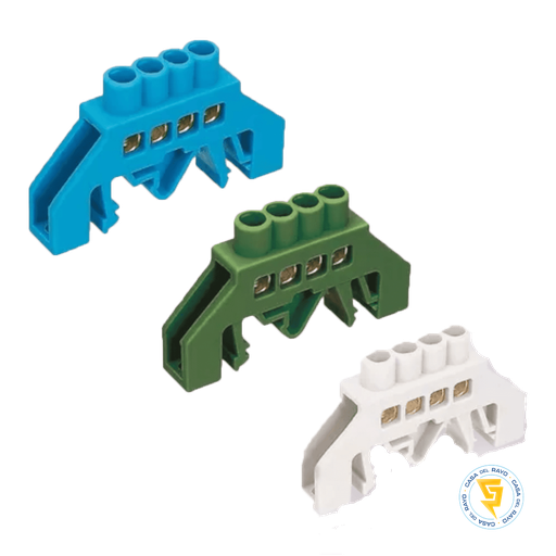 BARRA DE BRONCE AISLADA RIEL DIN 4 POSICIONES