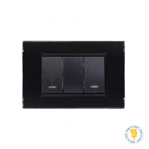 [KS41901] INTERRUPTOR DOBLE 9/15 NEGRO CIVIL KALOP