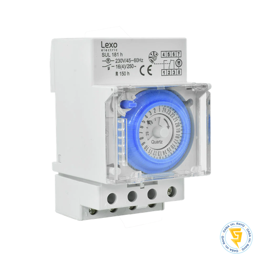[5383000] INTERRUPTOR HORARIO ANALOGO 16A/230V 3 PUESTOS LEXO (TIMER SWITCH)
