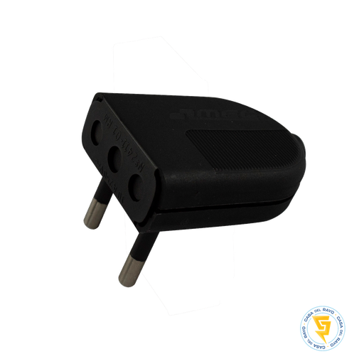 [0300MV0260] ENCHUFE MACHO VOLANTE 2P 10A NEGRO MEC