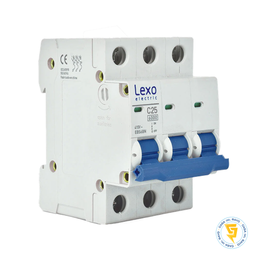 [5300125] INTERRUPTOR AUTOMATICO TRIFASICO 3X25A LEXO  / CURVA C - 6K