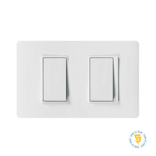 [PU1200] INTERRUPTOR DOBLE 9/15 LUZICA BLANCO BTICINO