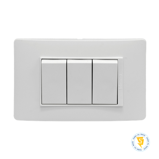 [PU1301] INTERRUPTOR TRIPLE 9/24 LUZICA BLANCO BTICINO