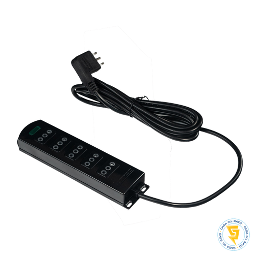 [0700EE0005] ALARGADOR MULTIPLE 5 POSICIONES 5MTS 2P+T 250V/10A NEGRO MEC