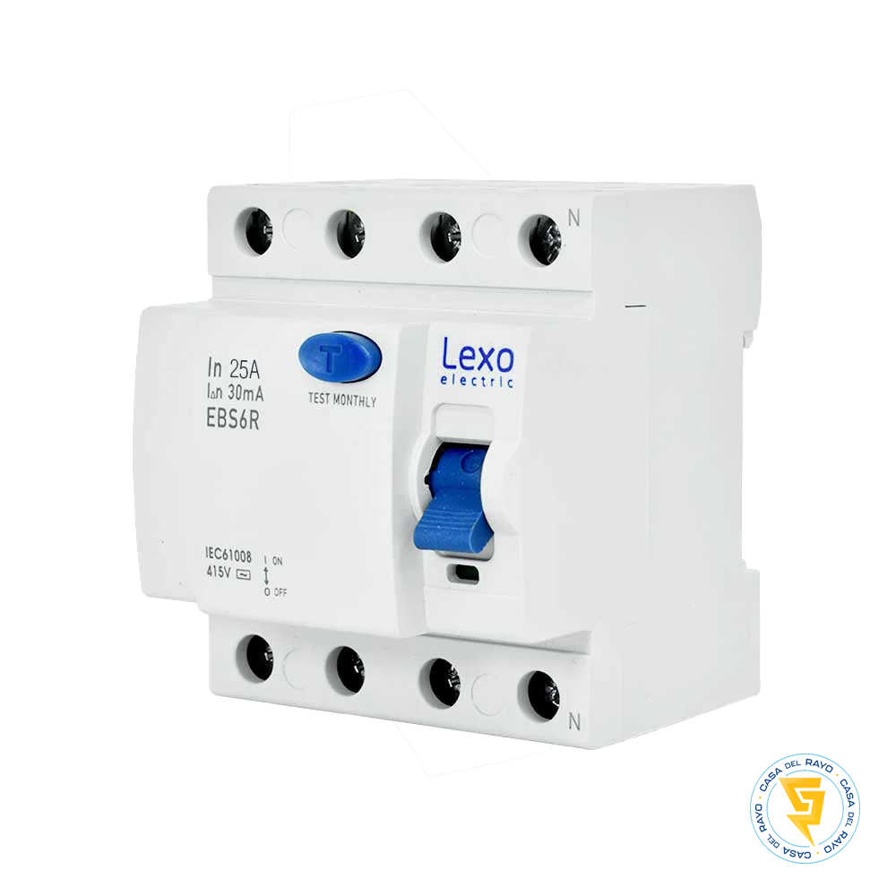 INTERRUPTOR DIFERENCIAL TRIFASICO 4P 25A 30MA LEXO | casadelrayo.cl