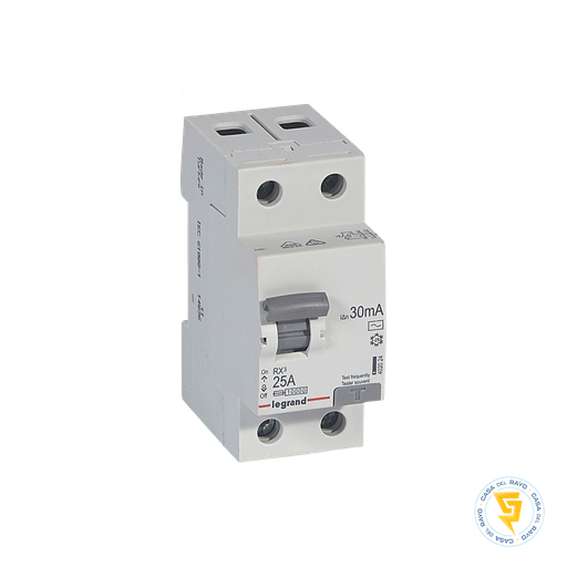 [402024] INTERRUPTOR DIFERENCIAL 2X25A 30mA RX3 LEGRAND