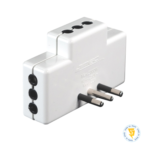 [0300MD0228] MACHO TRIPLE PLANO CON LUZ PILOTO 2P+T BLANCO MEC