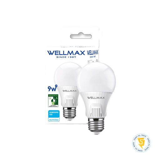[174629] AMPOLLETA LED CON SENSOR CREPUSCULAR 9W/60W E27 WELLMAX 6.500K